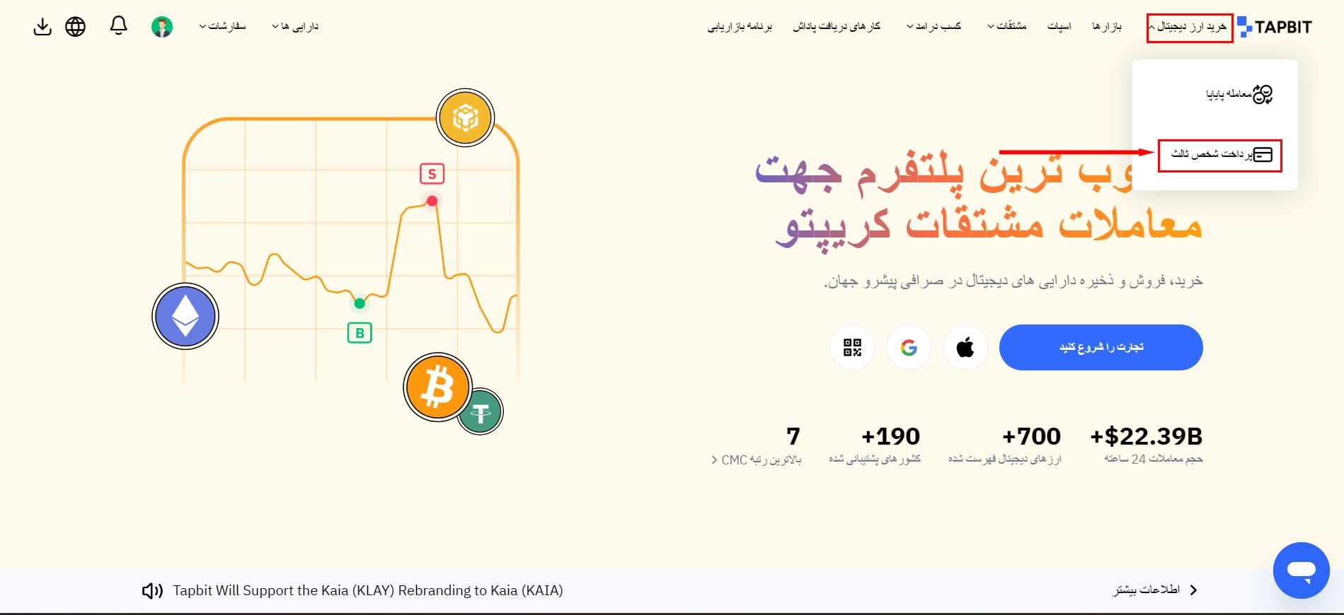 خرید و فروش با کارت بانکی در تپ بیت